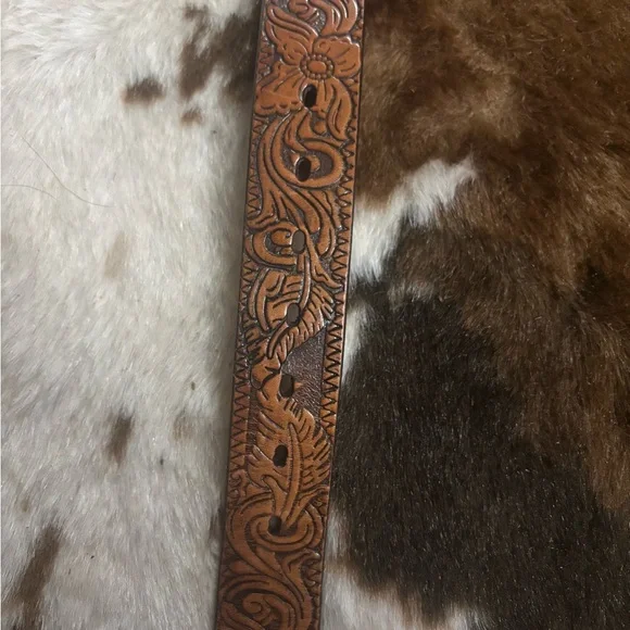 Hooey Brown Leather Belt with Silver Buckle - Picture 4 of 4